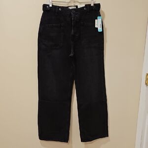 Free People Relaxed Black Straight-Leg Jeans